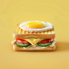 Poster - sandwich with egg, cheese and vegetables