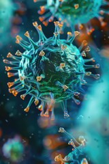 Wall Mural - microscopic view of a cell with numerous tiny dots, ideal for science and education visuals