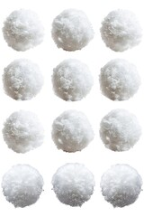 Canvas Print - A collection of snowballs lies on a clean and white surface, ideal for winter-themed designs or illustrations