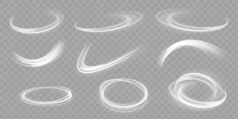 Wall Mural - white shiny sparks of spiral wave. curved bright speed line swirls. shiny wavy path. magic golden sw