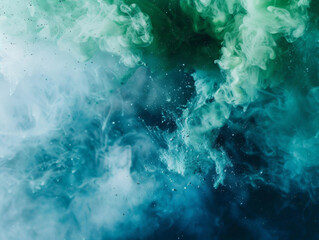 Wall Mural - Green and Blue Powder, Generative AI Illustration