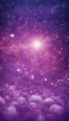 Wall Mural - a purple and blue space with many stars filled with clouds and the stars are scattered throughout ba