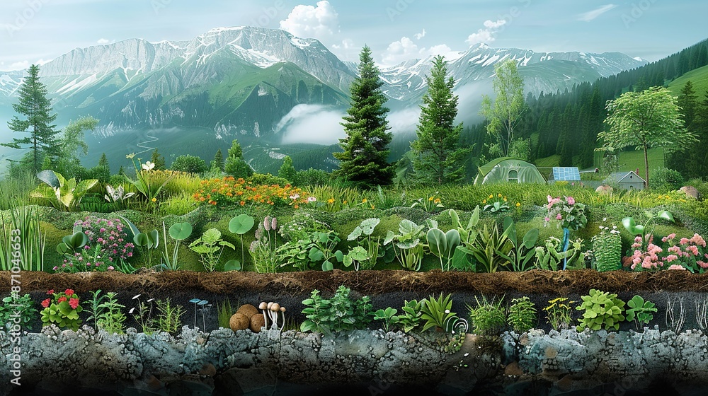 Schematic representation of nitrogen cycle in ecosystems, showing ...