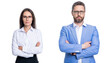 © be free - businesspeople with coworker. business leadership and success. leader representing leadership. successful businesspeople. business leader isolated on white. two colleagues in office