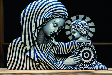 Mother of God with Infant Jesus. Generative AI