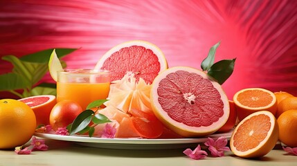 Poster - fruits orange pink