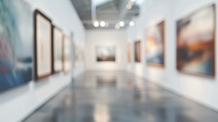 Canvas Print - artworks blurred gallery interior