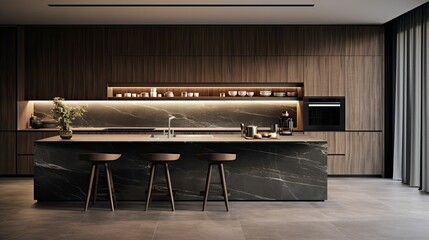 Wall Mural - minimalist modern kitchen interior