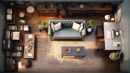 Wall Mural - stylish blurred interior design floor plan