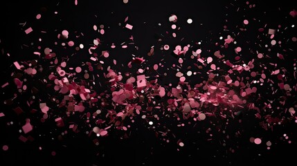 Canvas Print - vibrant black and pink confetti