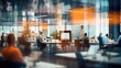 © vectorwin - collaboration blurred busy office interior