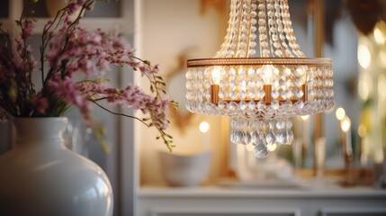 Poster - chandelier blurred interior design elements