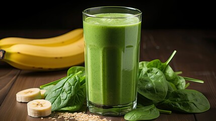 Poster - smoothie plate spinach green