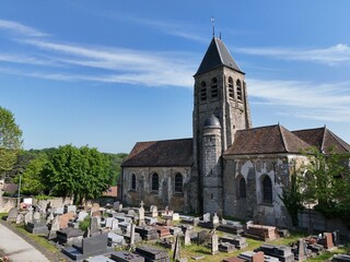 Wall Mural - 11th century church in Gometz-le-Châtel around Paris, France