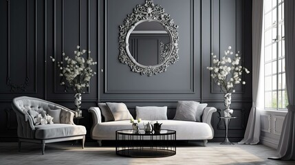 Wall Mural - light gray interior wall