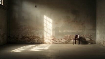 Canvas Print - brick empty interior room