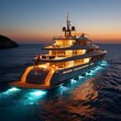 © Chanyapat - Luxury yacth evening atmosphere and everything is illuminated with LED lights