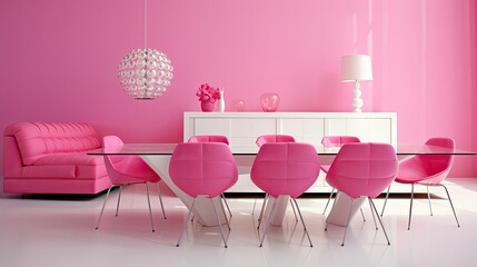 Sticker - sleek pink table