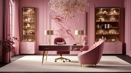 Poster - opulence pink office