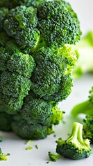 Poster - Close-up of fresh broccoli florets, green vegetable details. Healthy eating and nutrition concept