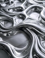 Wall Mural -  Liquid metallic texture 