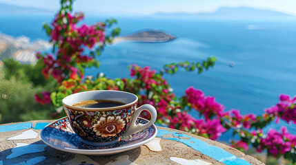 Wall Mural - Turkish Coffee with View of Sidi Bou Said