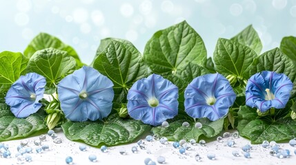 Wall Mural -  Blue morning glory isolated on a white png background, in high resolution, 