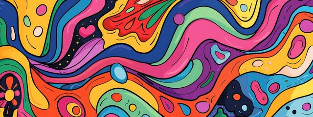 Sticker - Abstract Colorful Swirls and Shapes