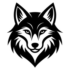 Sticker - Wolf with white background logo icon Vector Illustration

