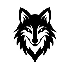 Sticker - Wolf with white background logo icon Vector Illustration

