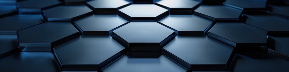 Wall Mural - Abstract Hexagon Pattern in Blue