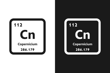 Wall Mural - Copernicium, Cn, chemical periodic element icon. The chemical element of the periodic table. Sign with atomic number. Copernicium element