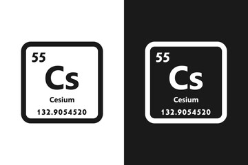 Wall Mural - Cesium, Cs, chemical periodic element icon. The chemical element of the periodic table. Sign with atomic number. Cesium element