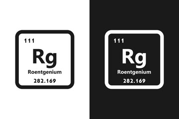 Wall Mural - Roentgenium, Rg, chemical periodic element icon. The chemical element of the periodic table. Sign with atomic number. Roentgenium element