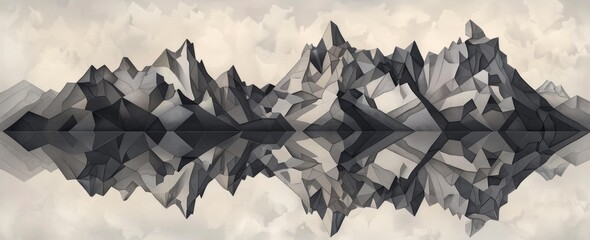 Wall Mural - Geometric Mountain Reflection