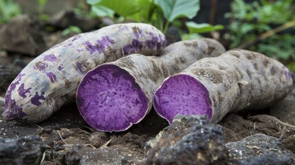 Canvas Print - Purple Yam on the Ground