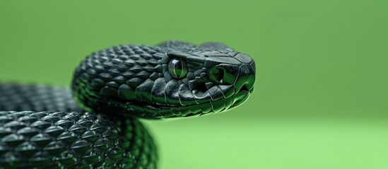 Sticker - Black Viper Snake Close Up