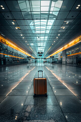 Wall Mural - Selective focus of View of an empty airport terminal