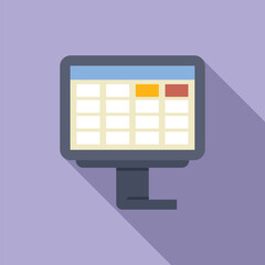 Wall Mural - computer monitor displaying a spreadsheet with cells containing data for analysis, suggesting financ