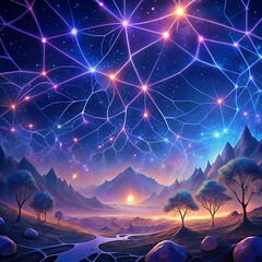 Wall Mural - magic background neural network