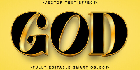 Canvas Print - Golden God Vector Fully Editable Smart Object Text Effect