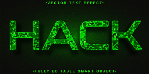 Sticker - Green Hack Vector Fully Editable Smart Object Text Effect