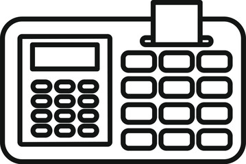 Sticker - Electronic cash register with a calculator for entering the amount and printing a paper check