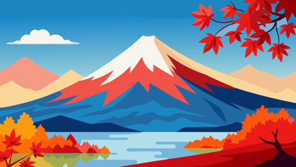 Wall Mural - mountain landscape Vector illustration