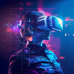 an image of a person using VR and AR googles 