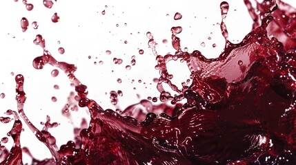 Wall Mural - A close-up view of a splash of red wine on a surface