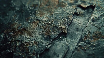 Canvas Print - A detailed view of a metal fragment with textured surface and rusty color