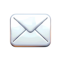 Wall Mural - 3d white glossy envelope icon