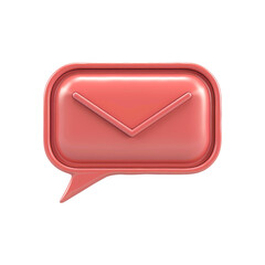 Wall Mural - 3d pink speech bubble with envelope icon