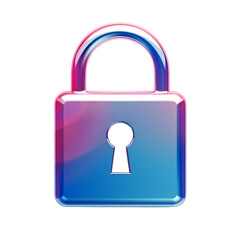 Wall Mural - colorful 3d lock icon isolated on white background